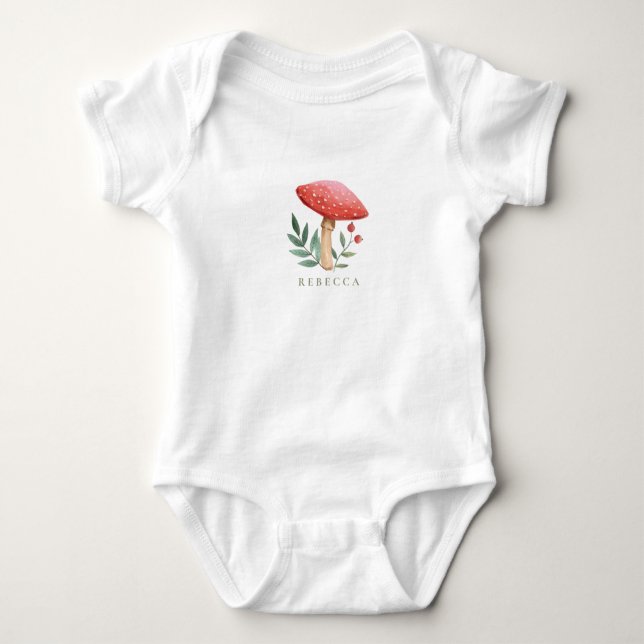 Little mushroom Forest  Baby Bodysuit (Front)