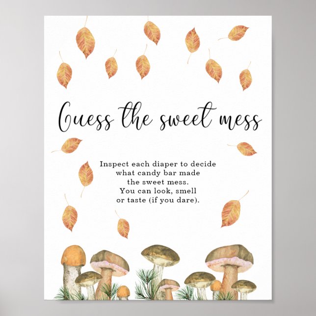 little mushroom - guess the sweet mess baby shower poster (Front)