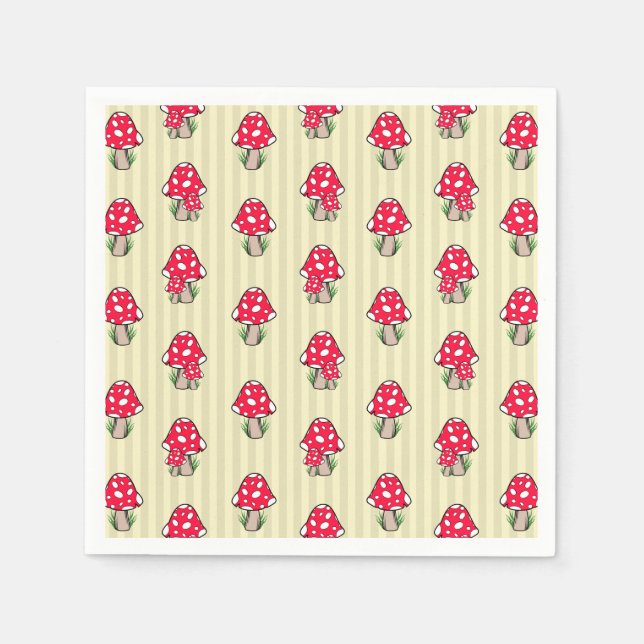 Little Mushroom Illustration Napkin (Front)