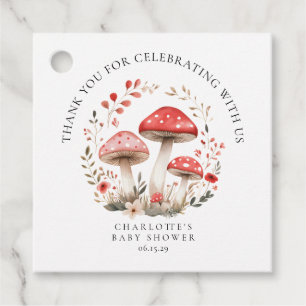 Little Mushroom Wildflowers Baby Shower  Favour Ta Tags