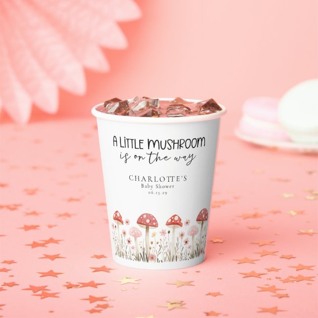 Little Mushroom Wildflowers Baby Shower Paper cup (Insitu)