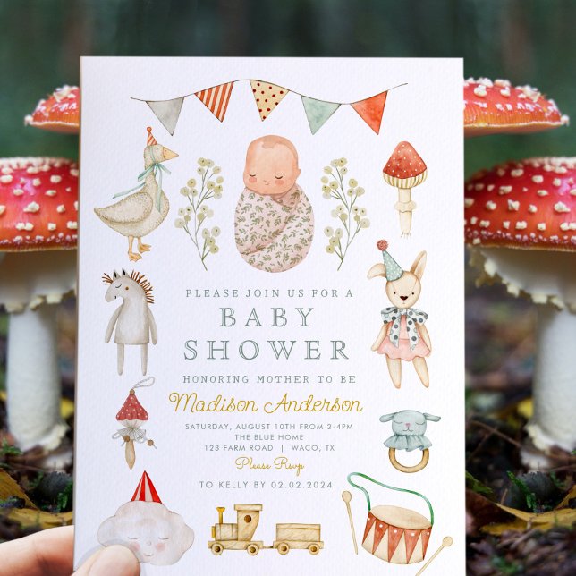 Little mushroom Woodland Baby Shower Invitation (Creator Uploaded)