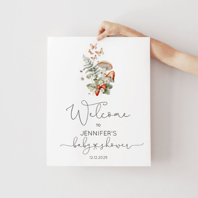 Little mushroom woodland baby shower welcome poster (Creator Uploaded)