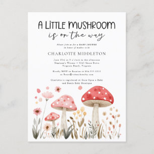 Little Mushrooms Wildflower Baby Shower Postcard