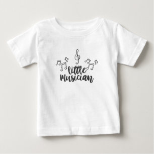 Little Musician with music notes treble clef Baby T-Shirt