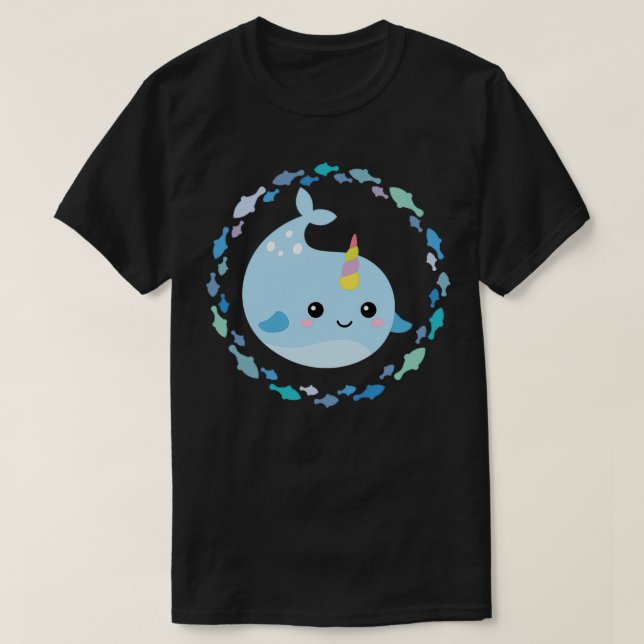 Little narwhal unicorn whale 1 T-Shirt (Design Front)