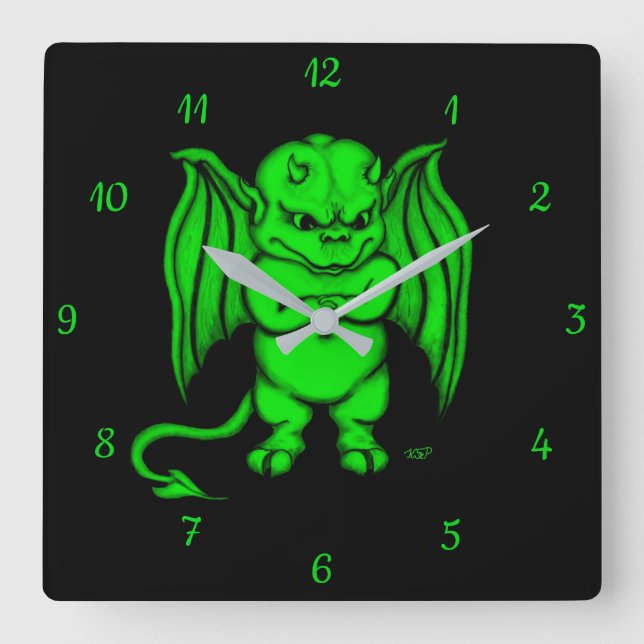 Little nasty Devil Square Wall Clock (Front)