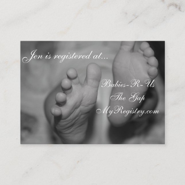 Little Newborn Feet Baby Registry Cards (Front)