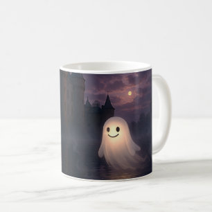Little nice ghost walking around coffee mug