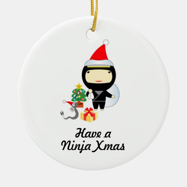 Little Ninja Christmas Ornament (Front)