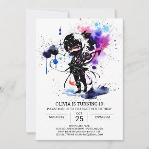 Little Ninja Custom Chic Birthday Invitation