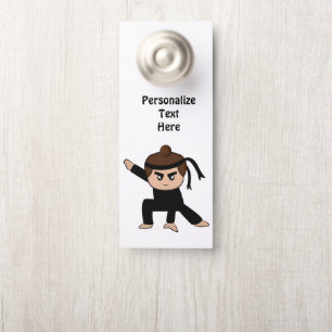 Little Ninja Dude Boys Room Personalised Door Hanger