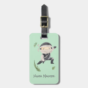 Little Ninja Warrior - Add Custom Name for Kids Luggage Tag