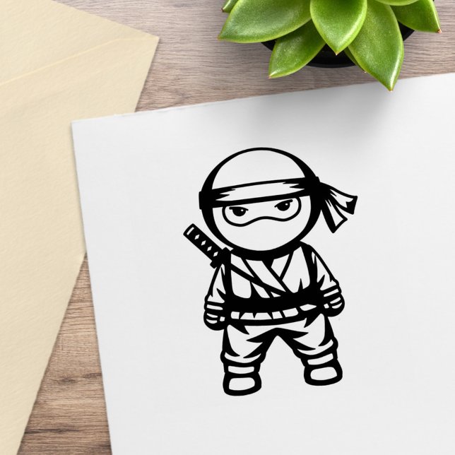Little Ninja Warrior Colour Me Rubber Stamp (Creator Uploaded)
