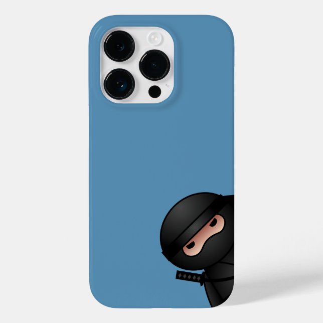 Little Ninja Warrior on Blue Case-Mate iPhone Case (Back)
