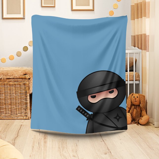 Little Ninja Warrior on Blue Fleece Blanket (Creator Uploaded)