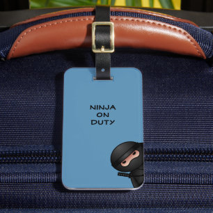 Little Ninja Warrior on Blue Luggage Tag
