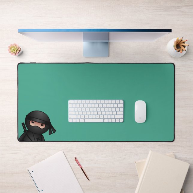 Little Ninja Warrior on Green Desk Mat (Office 1)