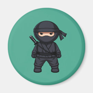 Little Ninja Warrior on Green Magnet