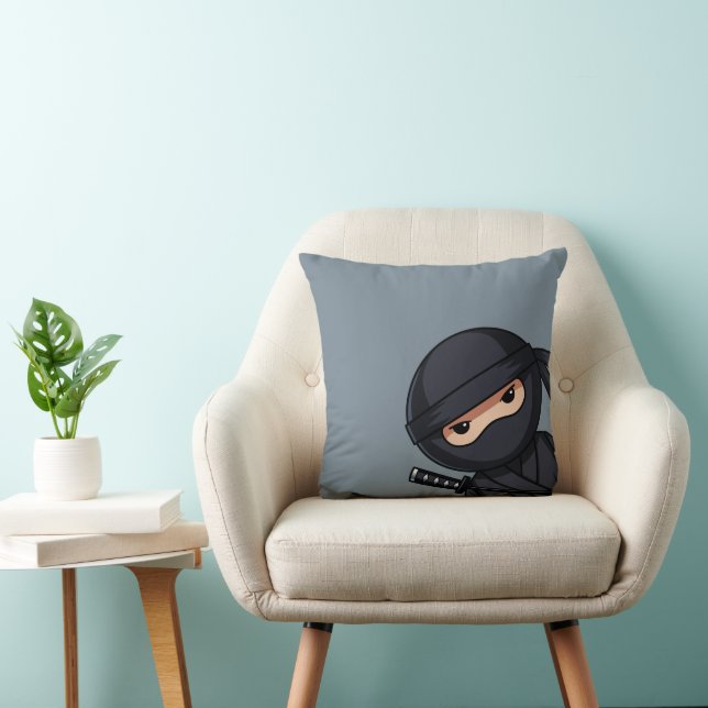 Little Ninja Warrior on Grey Cushion