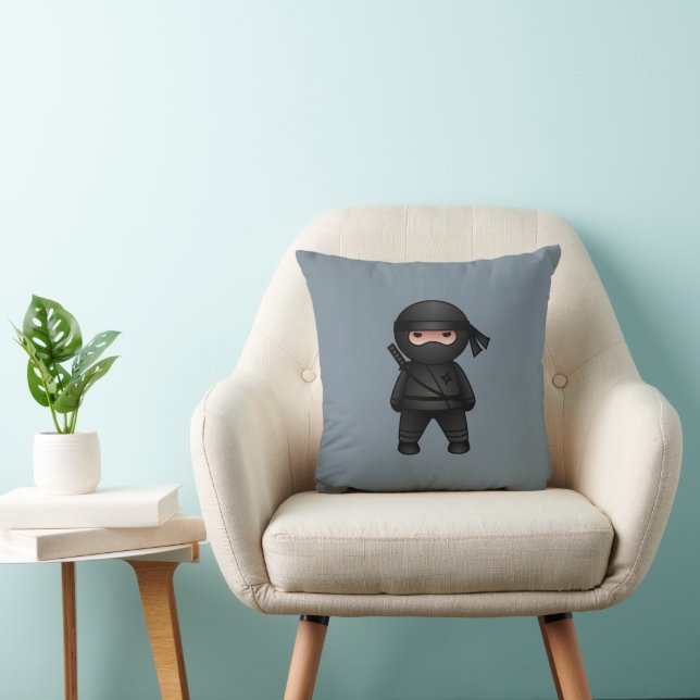 Little Ninja Warrior on Grey Cushion (Chair)