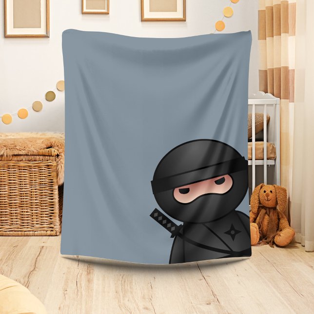 Little Ninja Warrior on Grey Fleece Blanket (Creator Uploaded)