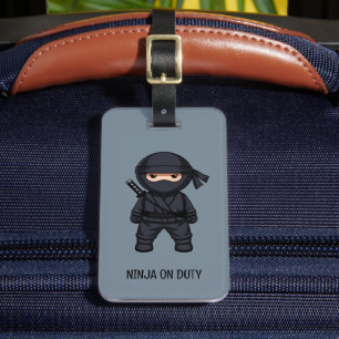 Little Ninja Warrior on Grey Luggage Tag