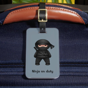 Little Ninja Warrior on Grey Luggage Tag