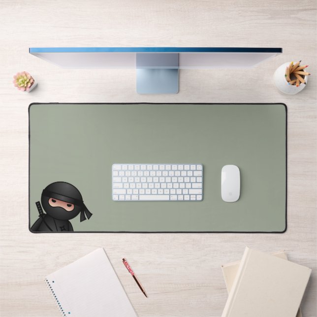 Little Ninja Warrior on Sage Green Desk Mat (Office 1)