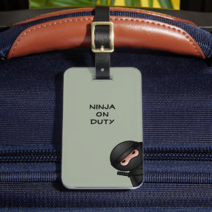 Little Ninja Warrior on Sage Green Luggage Tag