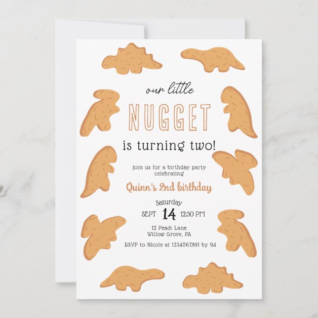 Little Nugget 1st 2nd 3rd Birthday Invitation (Front)