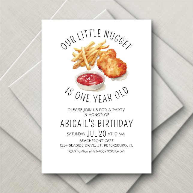 Little Nugget 1st Birthday Invitation (Creator Uploaded)