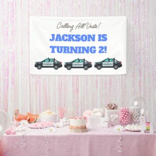 Little Officer Police Birthday Personalized Banner