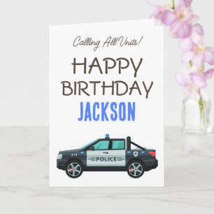 Little Officer Police Birthday Personalized Card