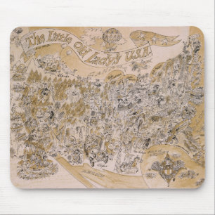 Little Old Lady's U.S.A. Map (Cartoon) Mouse Mat