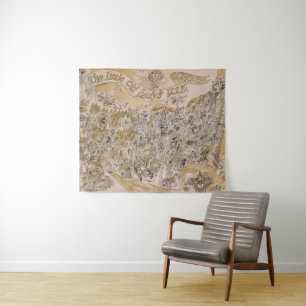 Little Old Lady's U.S.A. Map (Cartoon) Tapestry