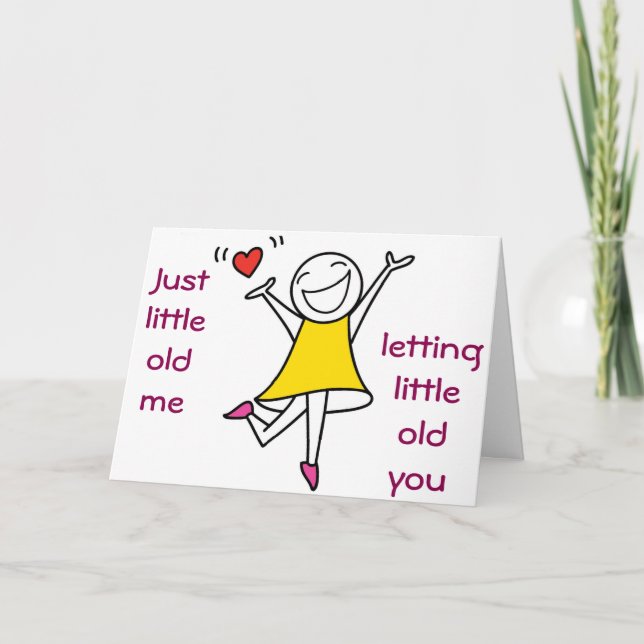 LITTLE OLD ME WISHES LITTLE OLD YOU HAPPY BIRTHDAY CARD (Front)