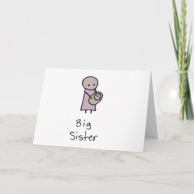 Little One big sister greeting card (Front)