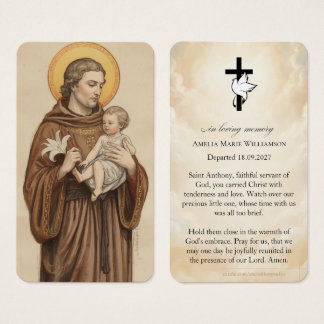 Little One Funeral Prayer Card