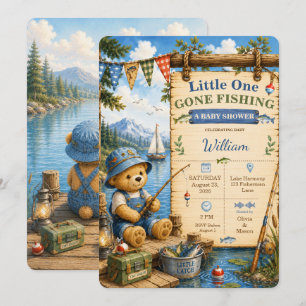 Little One Gone Fishing Baby Shower Invitation