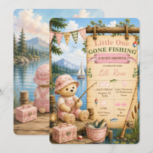 Little One Gone Fishing Baby Shower Invitation