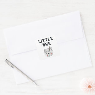 Little One   Indian Baby Bear   Square Sticker