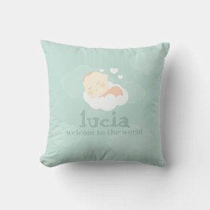 Little One on cloud pillow, New Baby Throw Pillow 