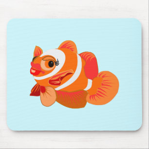Little Orange Fish Mouse Mat