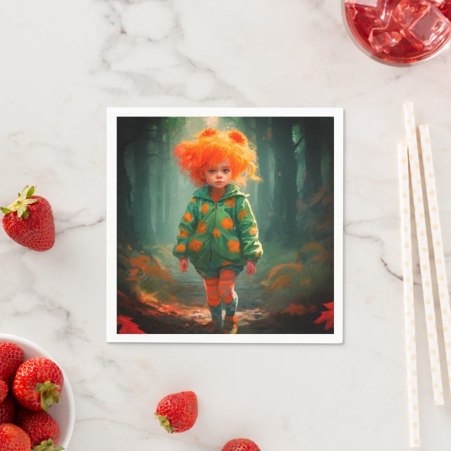Little Orange Haired Girl Napkin (Insitu)