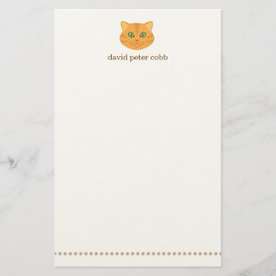 Little Orange Tabby Cat Personalised Stationery