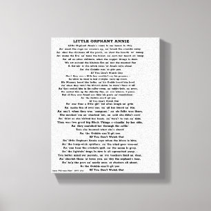 LITTLE ORPHANT ANNIE POEM CANVAS PRINT