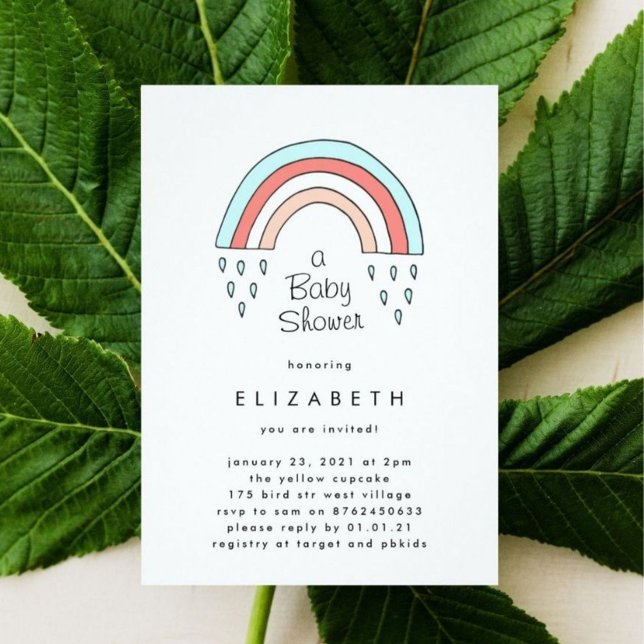 Little Over The Rainbow Gender Neutral Baby Shower Invitation (Creator Uploaded)