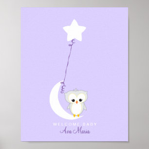 Little Owl Baby Shower Guest Book Print