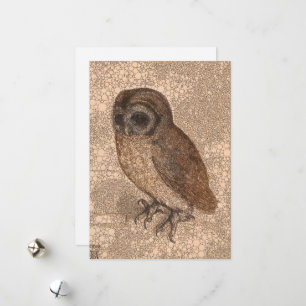 Little Owl, Infinity Dots by After Albrecht Durer Holiday Card